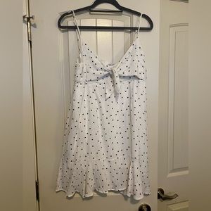 Vici dress (brand is Q&A) with white and black star print. Size L.